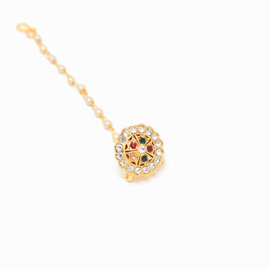 Rajputi Borla Mangtikka studded with Pearl Stone for women