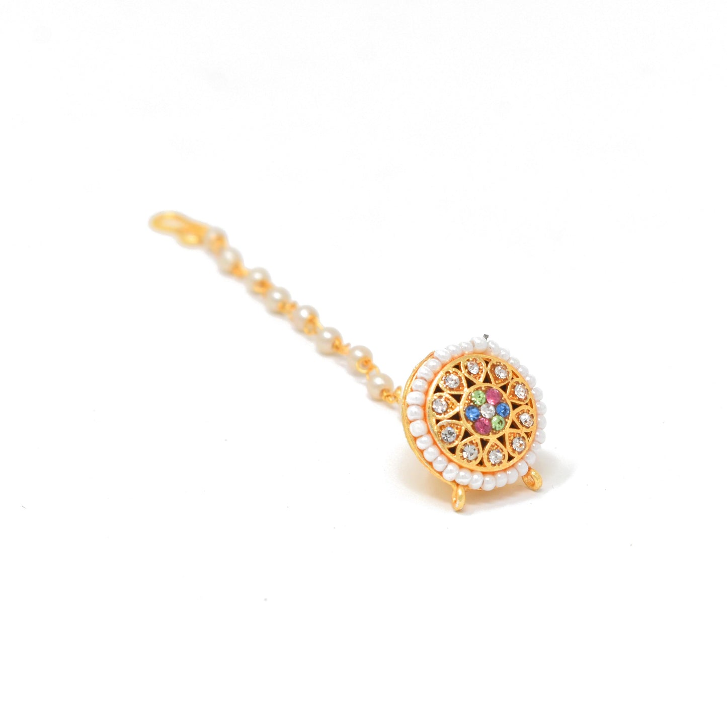 Rajputi Borla Mangtikka studded with Pearl Stone for women