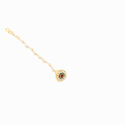 Rajputi Borla Mangtikka studded with Pearl Stone for women