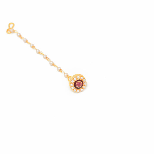 Rajputi Borla Mangtikka studded with Pearl Stone for women