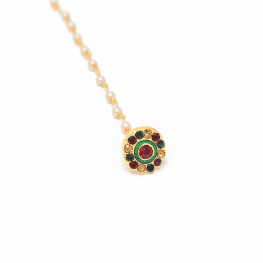 Rajputi Borla Mangtikka studded with Pearl Stone for women