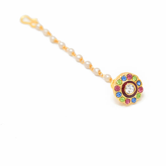 Rajputi Borla Mangtikka studded with Pearl Stone for women