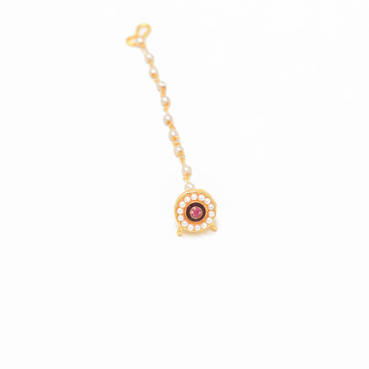 Rajputi Borla Mangtikka studded with Pearl Stone for women