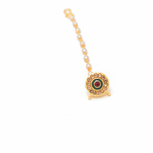 Rajputi Borla Mangtikka studded with Pearl Stone for women