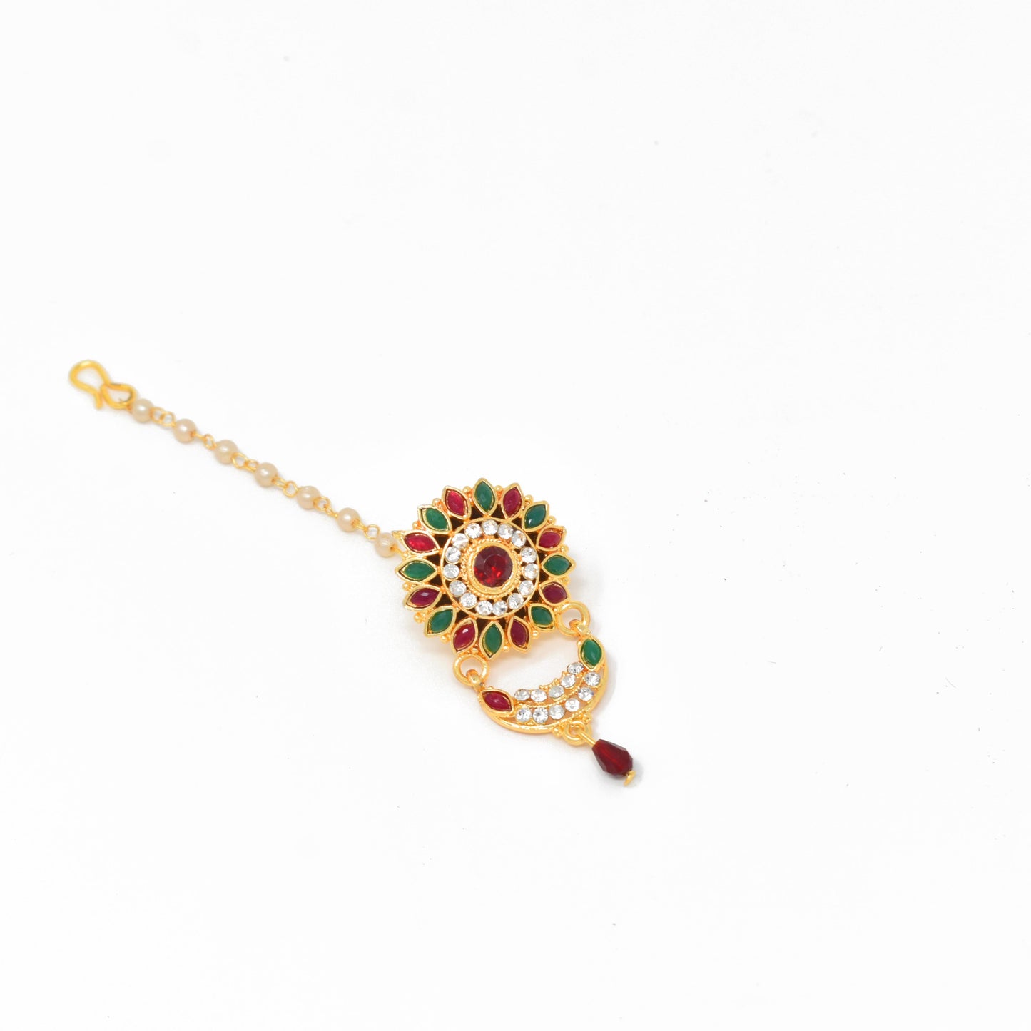 Rajputi Borla Mangtikka studded with Pearl Stone for women