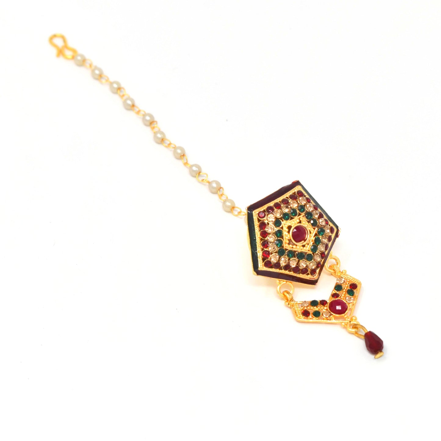 Rajputi Borla Mangtikka studded with Pearl Stone for women