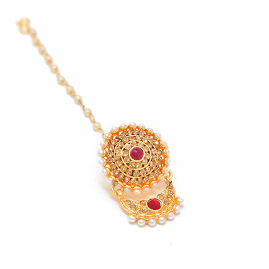 Rajputi Borla Mangtikka studded with Pearl Stone for women