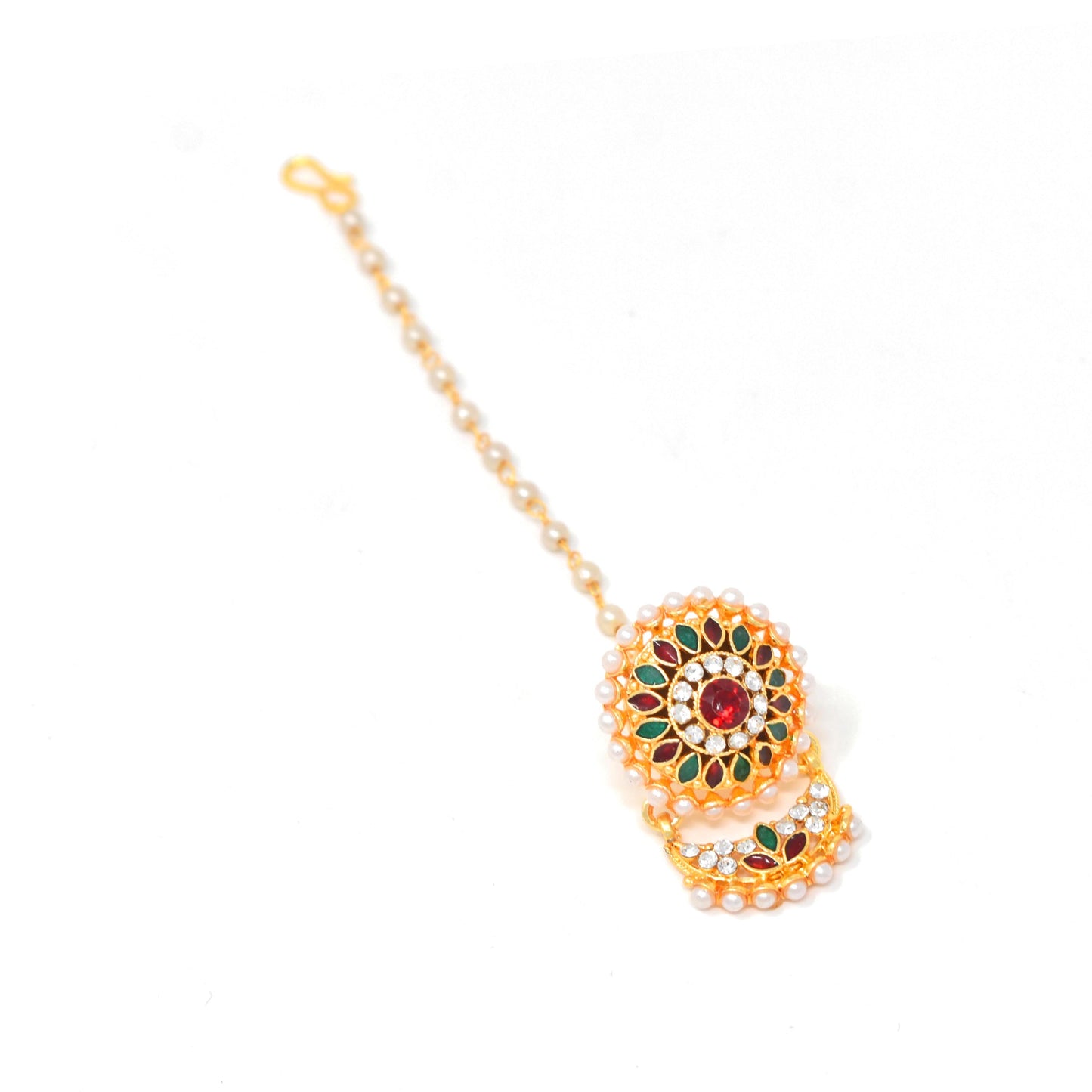 Rajputi Borla Mangtikka studded with Pearl Stone for women