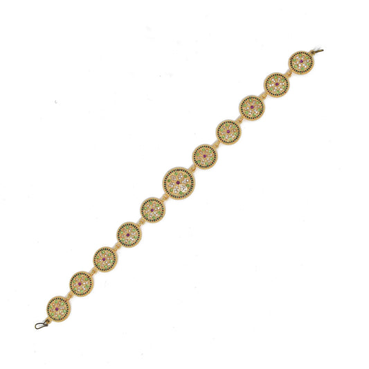 Ethnic Mathapatti Sheeshful White Pearl and Kundan Work for women