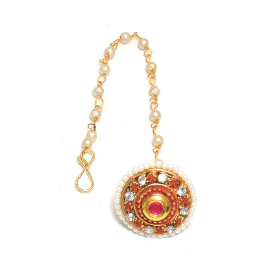 Traditional Ethnic Style Gold Plated Meena borla for Women