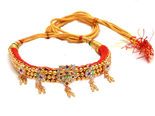 Traditional Golden Peacock Choker Necklace Set for Women