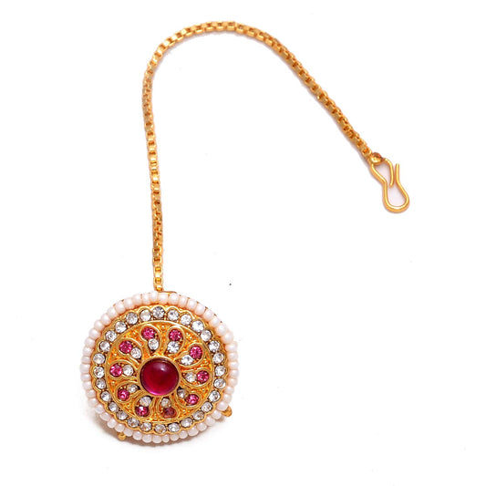 Traditional Ethnic Style Gold Plated Mint cz borla for Women