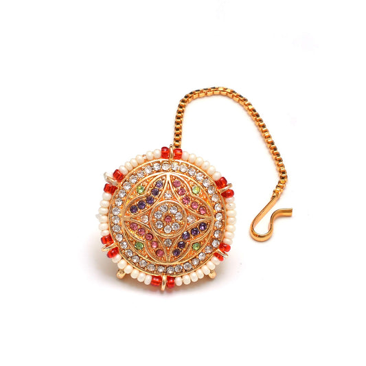 Traditional Ethnic Style Gold Plated cz borla for Women