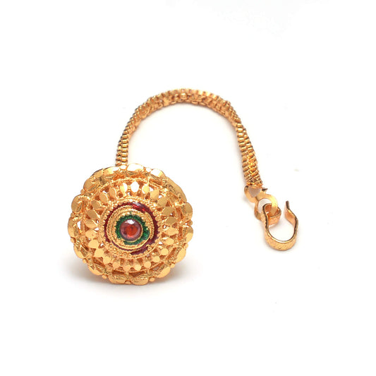 Traditional Ethnic Style Gold Plated cz borla for Women