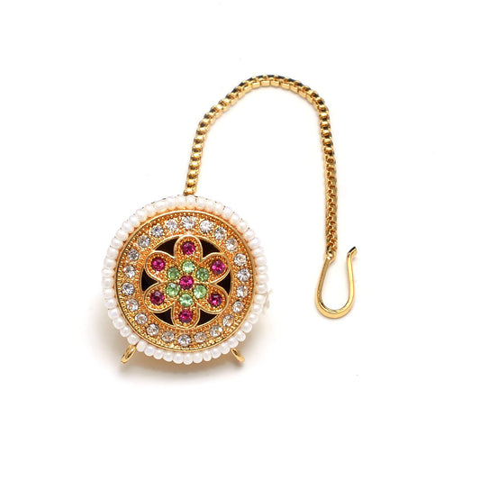 Traditional Ethnic Style Gold Plated cz borla for Women