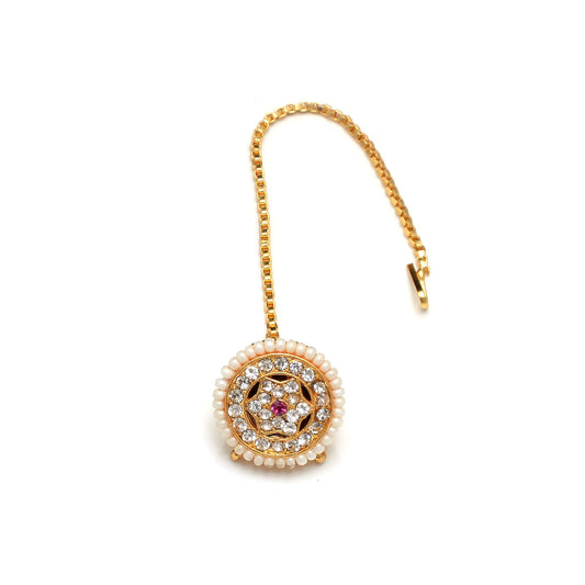 Traditional Ethnic Style Gold Plated cz borla for Women and Girls