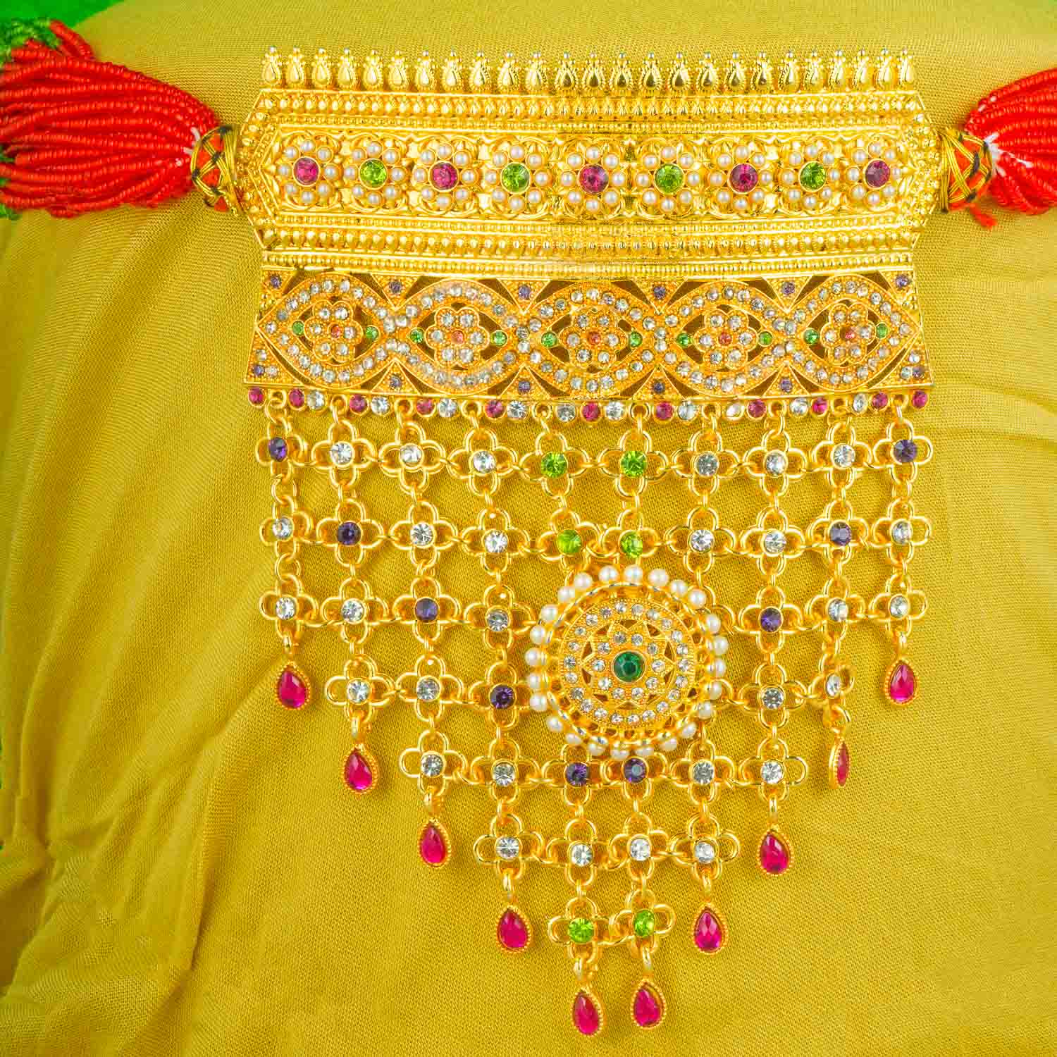 Antique Traditional Rajasthani Gold Plated AD Work Timaniya Aad