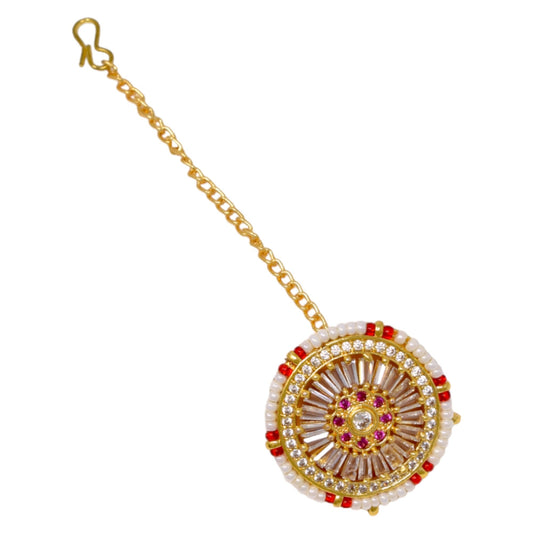 Elegant Gold Mathapatti - Traditional Indian Head Ornament for Weddings & Special Occasions