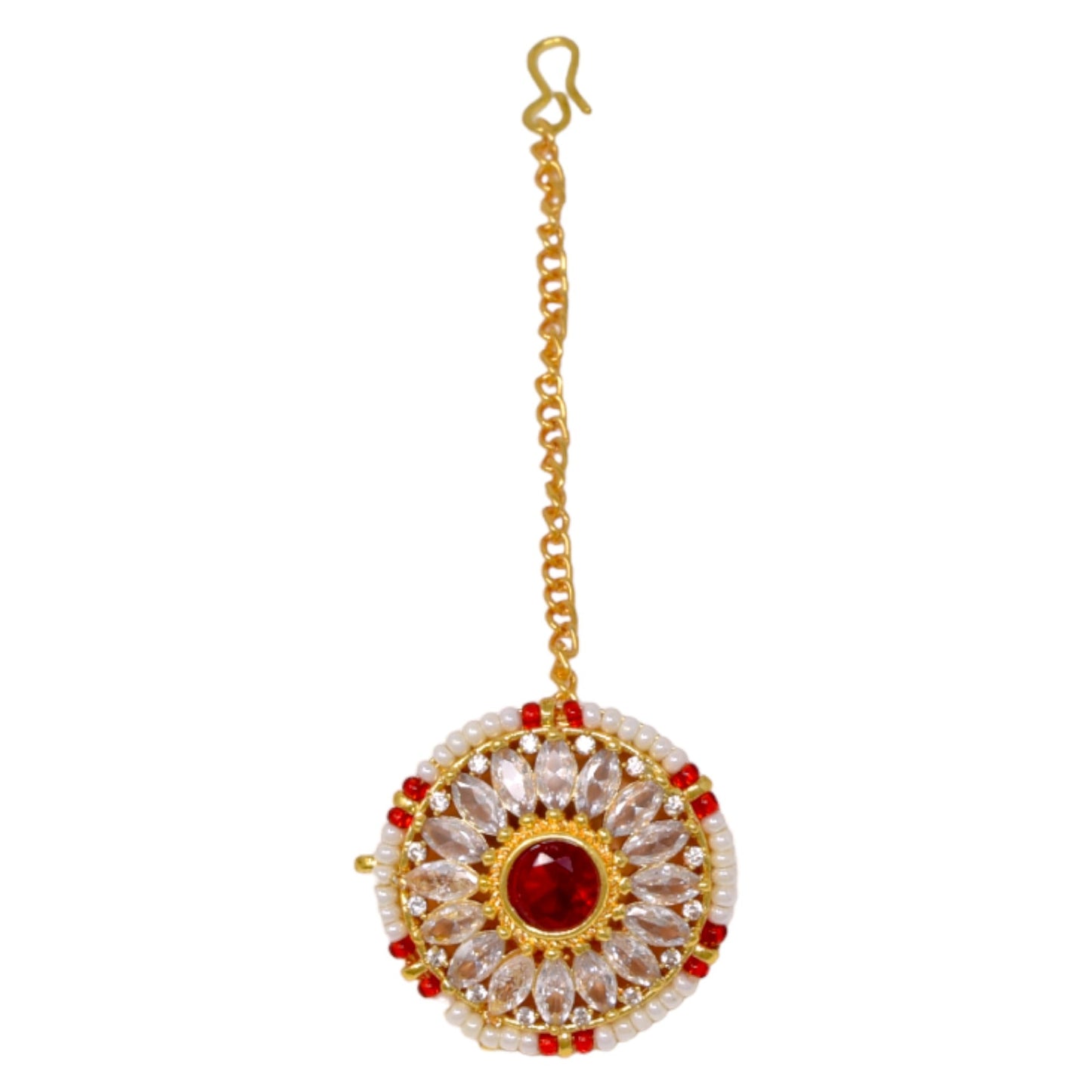 Elegant Gold Mathapatti - Traditional Indian Head Ornament for Weddings & Special Occasions