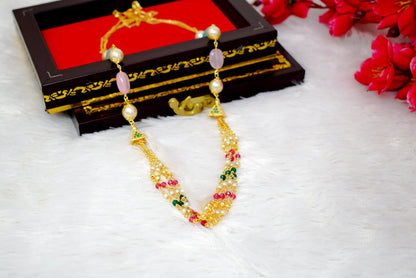 Sparkling Gold plated   American Diamond Mangalsutra