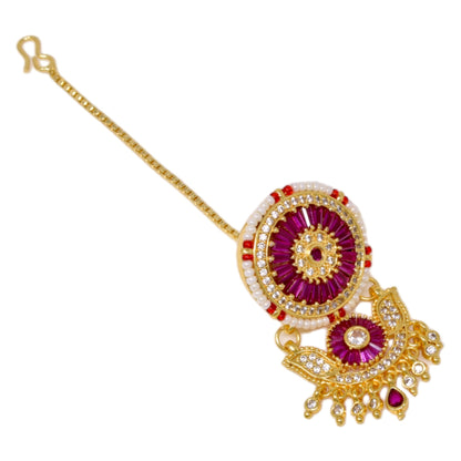 Elegant Gold Mathapatti - Traditional Indian Head Ornament for Weddings & Special Occasions