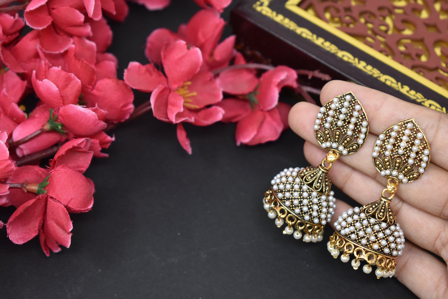 Gold Plated Oxodized Jhumkas Earrings for women and Girls