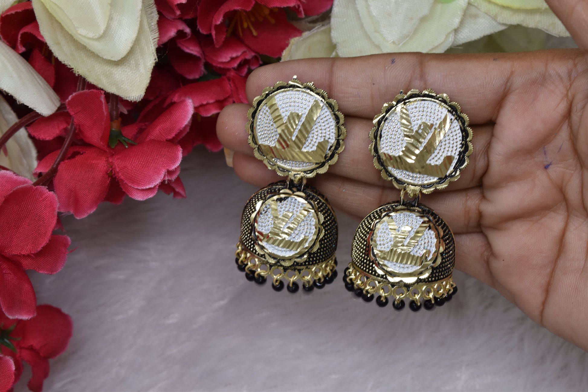 Antique design Minakari work Gold plated Tradional Earrings for women n girls