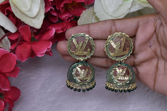 Antique design Minakari work Gold plated Tradional Earrings for women n girls