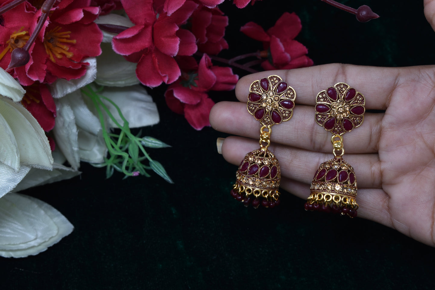 Antique design Minakari work Gold plated Tradional Earrings for women n girls