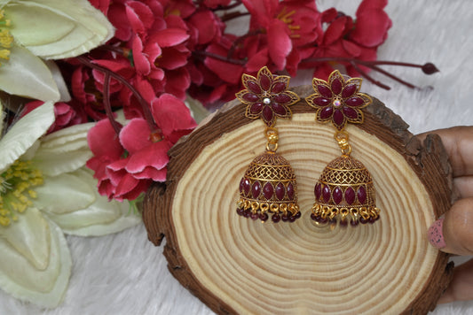 Antique design Minakari work Gold plated Tradional Earrings for women n girls