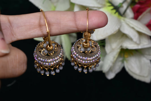 Antique design Minakari work Gold plated Tradional Earrings for women n girls