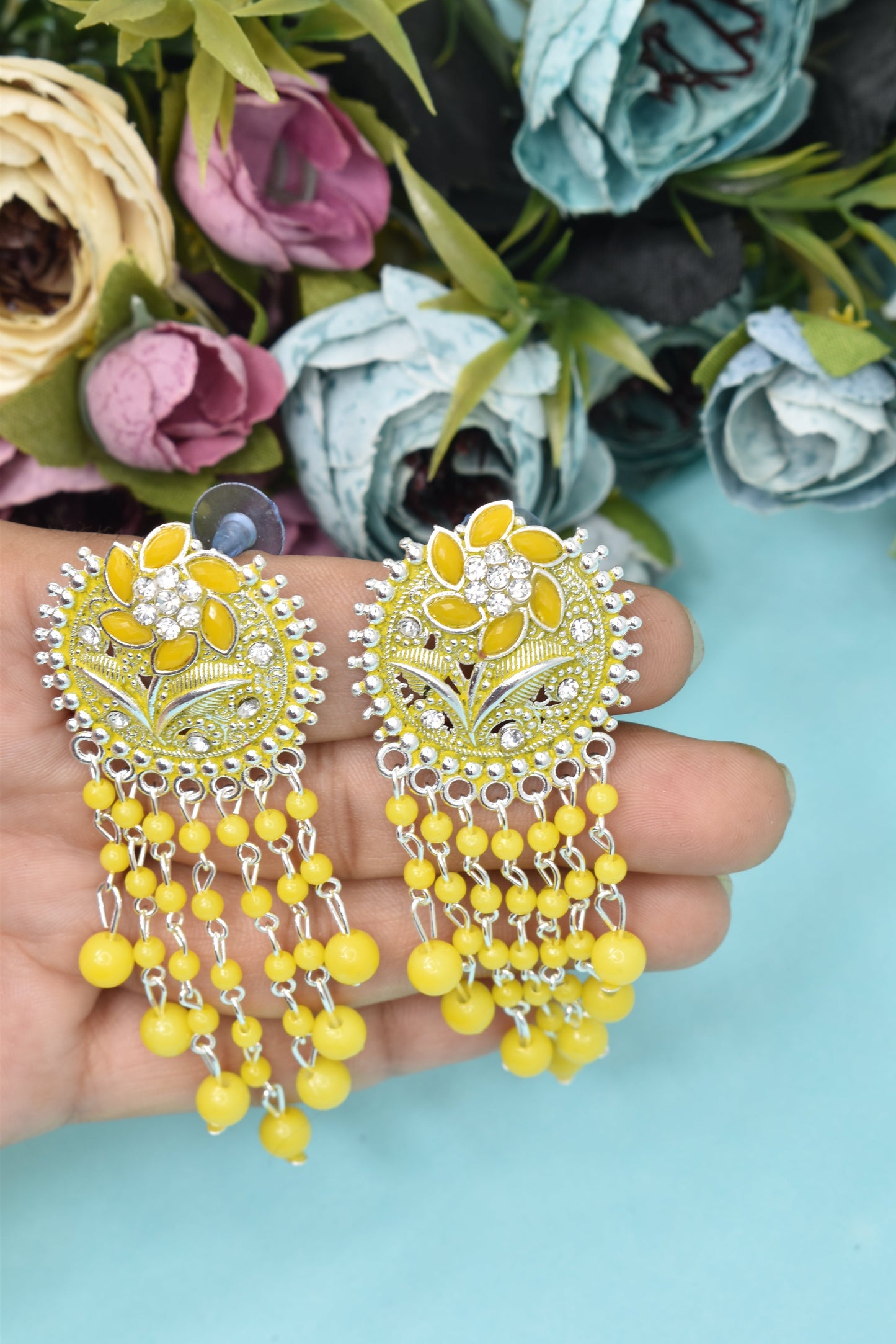 Earrings Jhumaki,Jumakas big,jhumkiyaan for women,Stylish partywear multicolored German silver earrings,big partywear bollywood style Earrings  