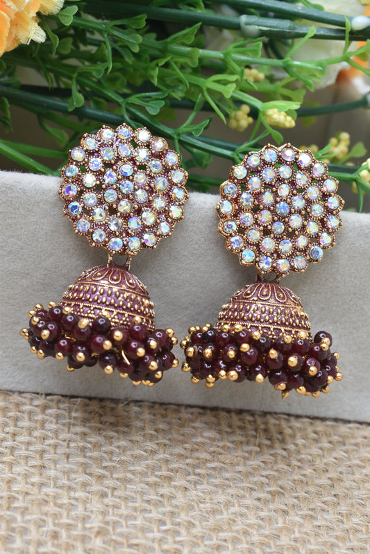 Earrings Jhumaki,Jumakas big,jhumkiyaan for women,Stylish partywear multicolored German silver earrings,big partywear bollywood style Earrings  