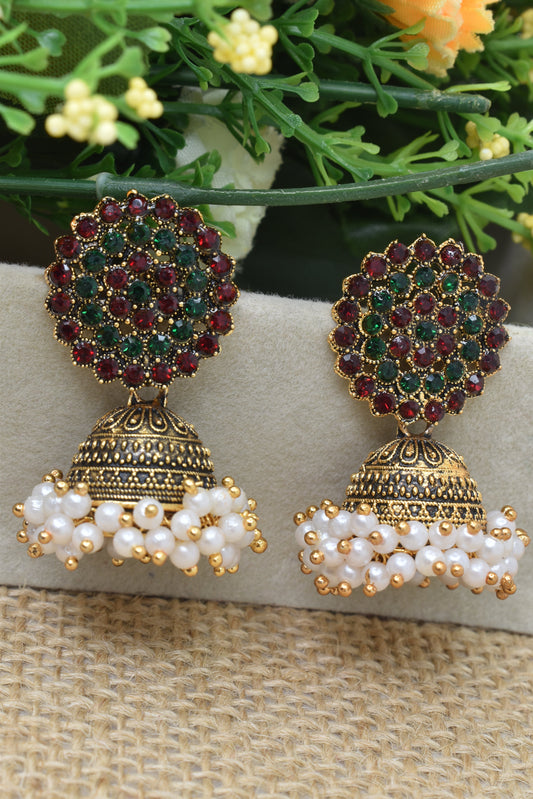 Earrings Jhumaki,Jumakas big,jhumkiyaan for women,Stylish partywear multicolored German silver earrings,big partywear bollywood style Earrings  