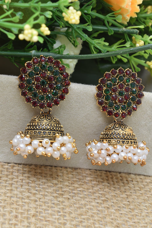 Earrings Jhumaki,Jumakas big,jhumkiyaan for women,Stylish partywear multicolored German silver earrings,big partywear bollywood style Earrings  