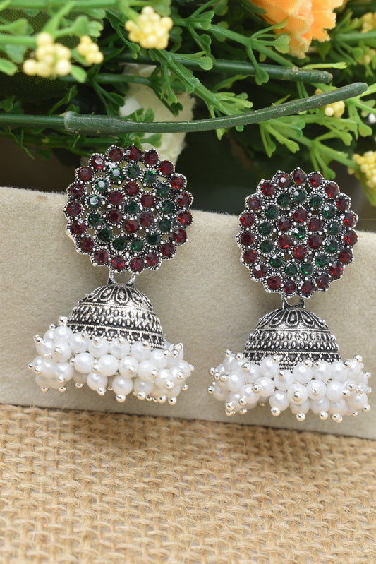 Earrings Jhumaki,Jumakas big,jhumkiyaan for women,Stylish partywear multicolored German silver earrings,big partywear bollywood style Earrings  