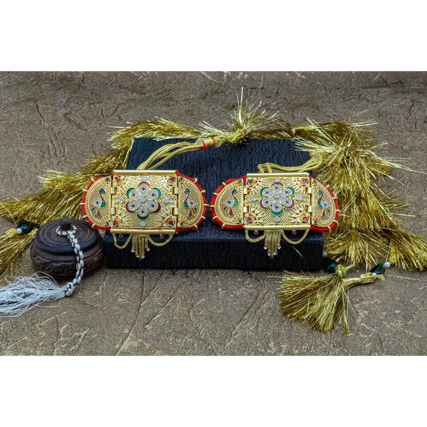 Traditional Minakari Work Rajputi Golden Bajuband