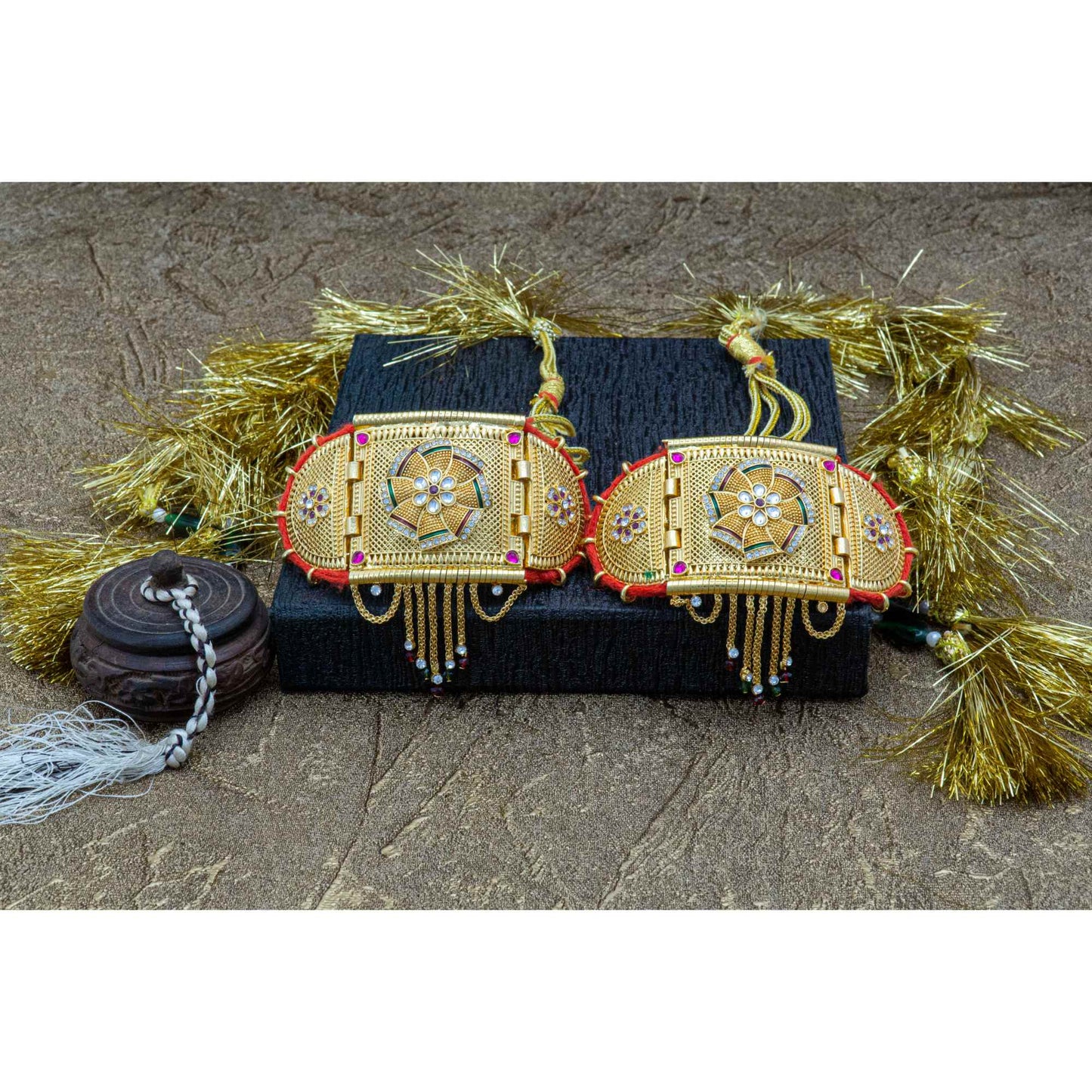 Traditional Minakari Work Rajputi Golden Bajuband