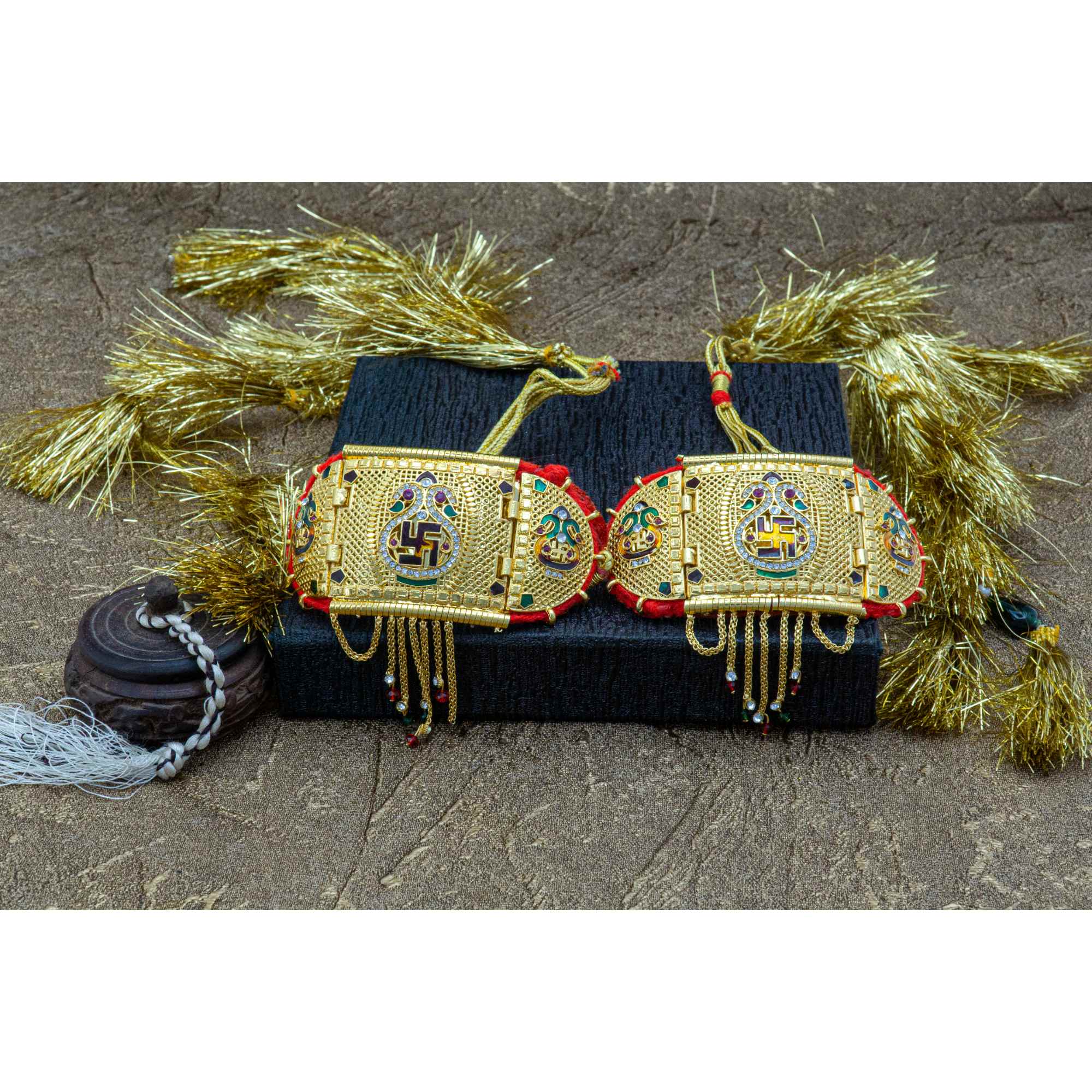 Traditional Minakari Work Rajputi Golden Bajuband