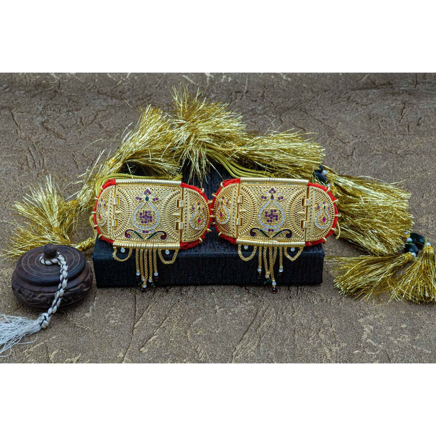 Traditional Minakari Work Rajputi Golden Bajuband