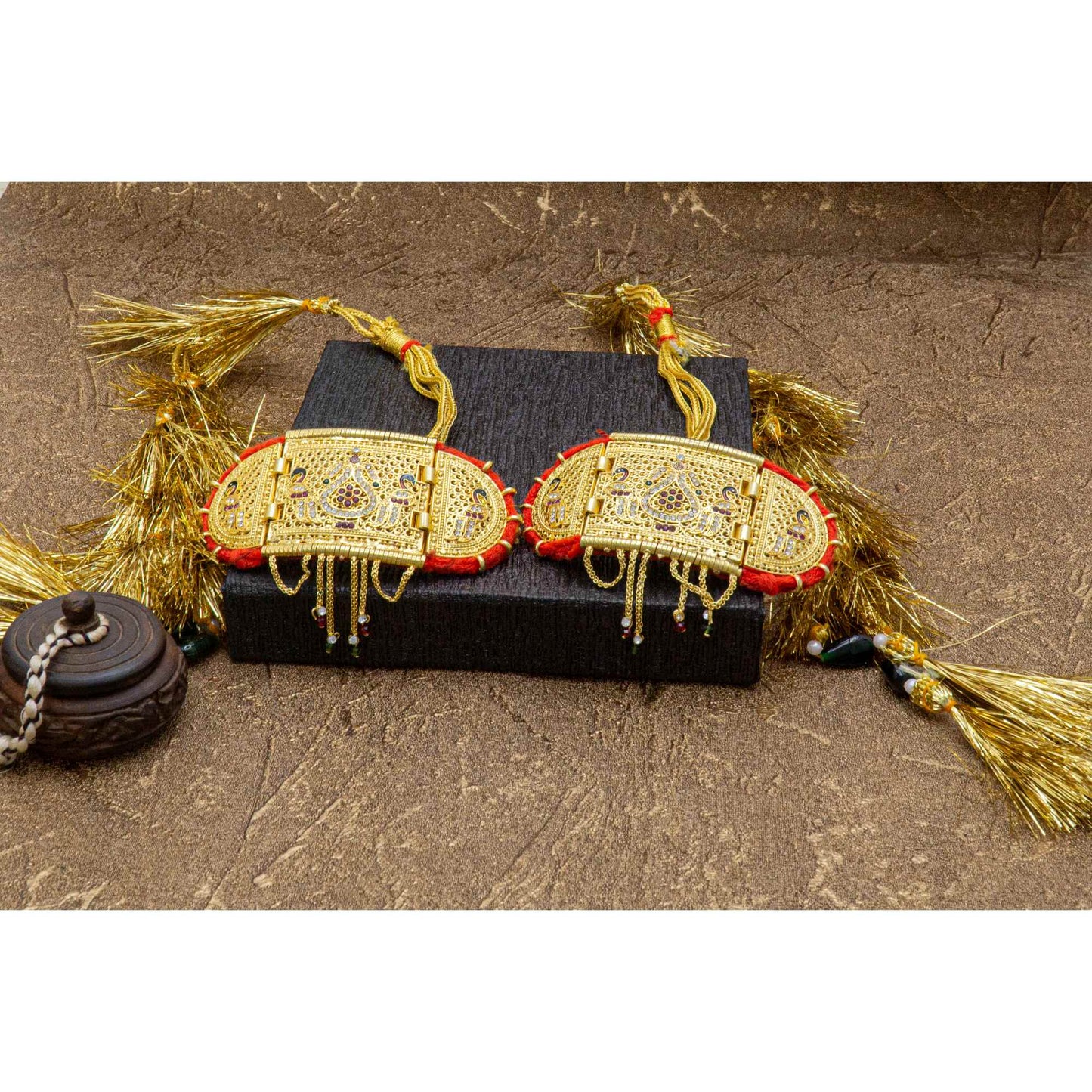 Traditional Minakari Work Rajputi Golden Bajuband