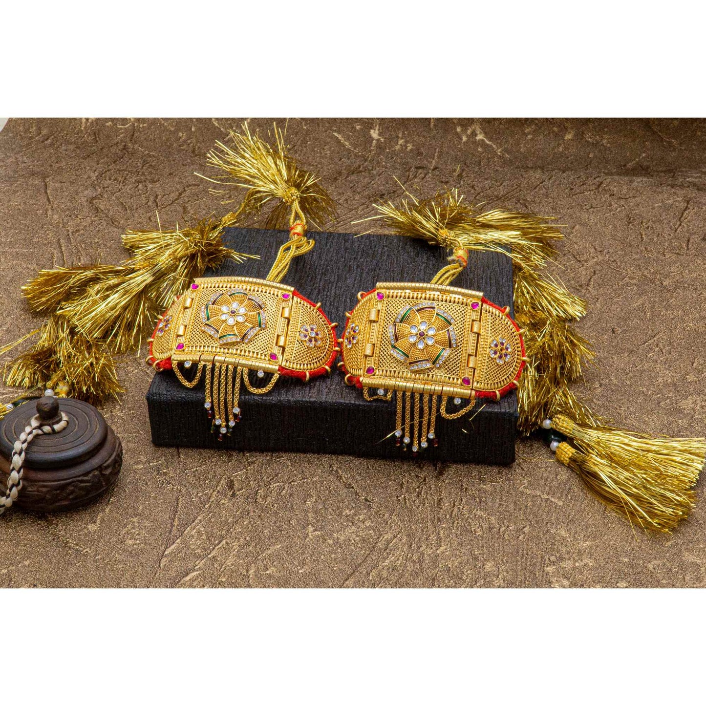 Traditional Minakari Work Rajputi Golden Bajuband