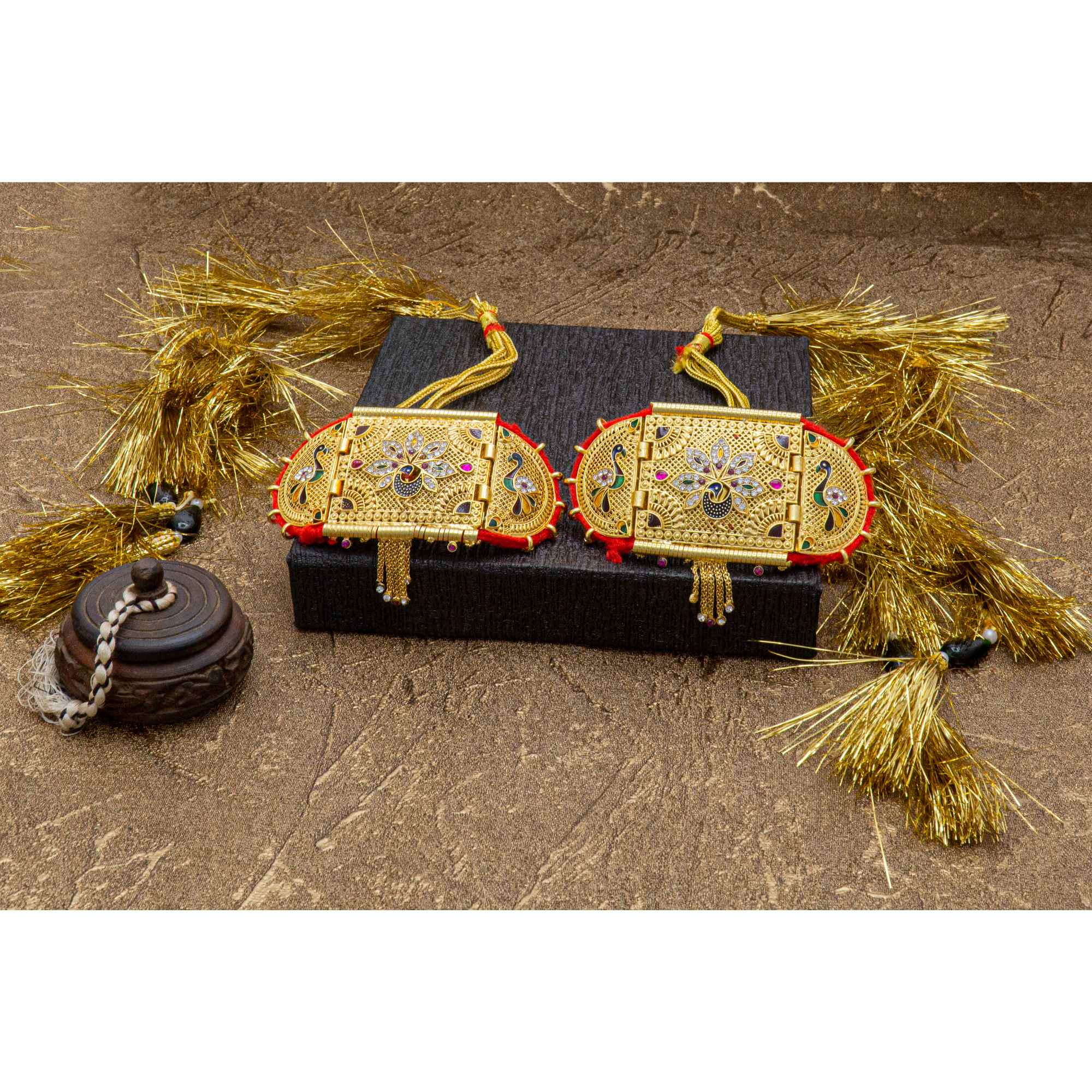 Traditional Minakari Work Rajputi Golden Bajuband