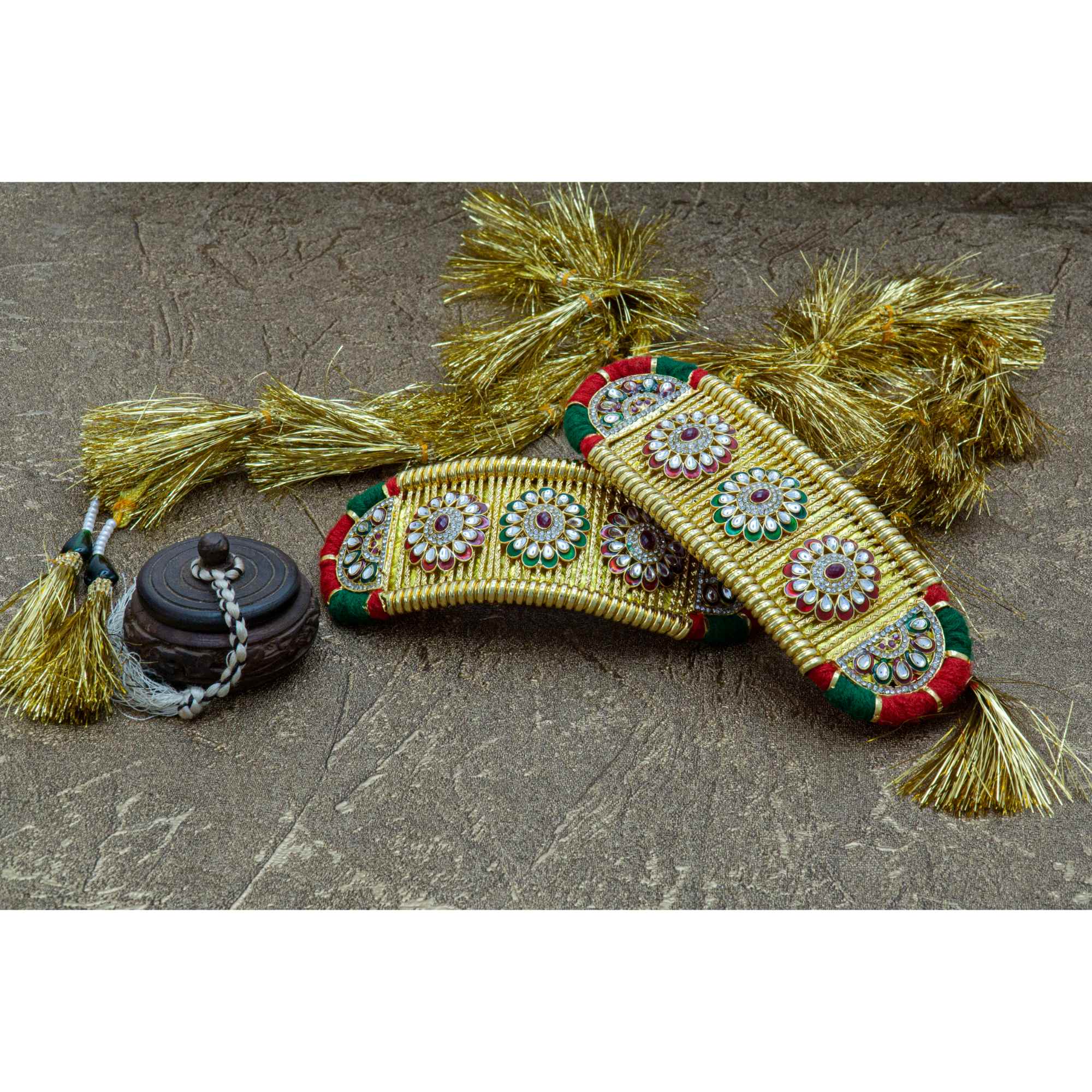 Traditional Minakari Work Rajputi Golden Bajuband