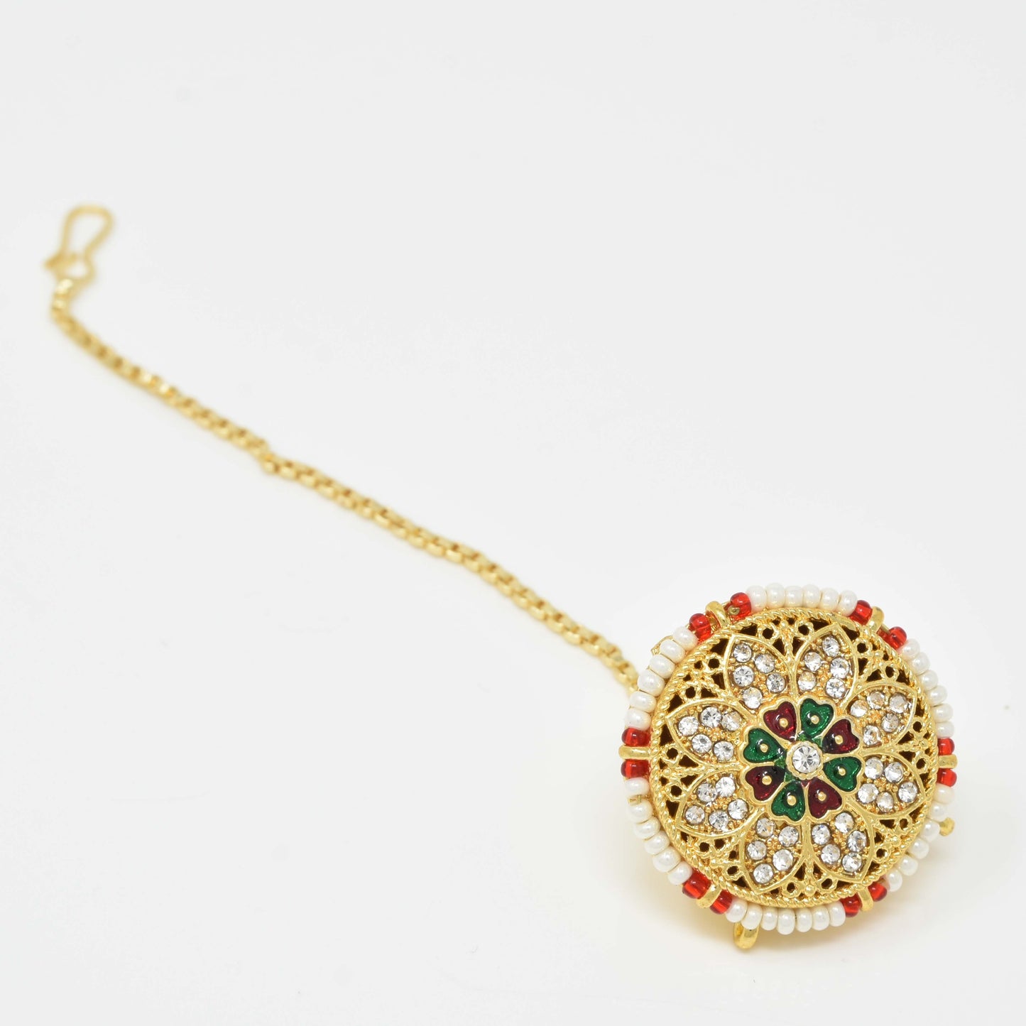 Rajputi Borla Mangtikka studded with Pearl Stone for women