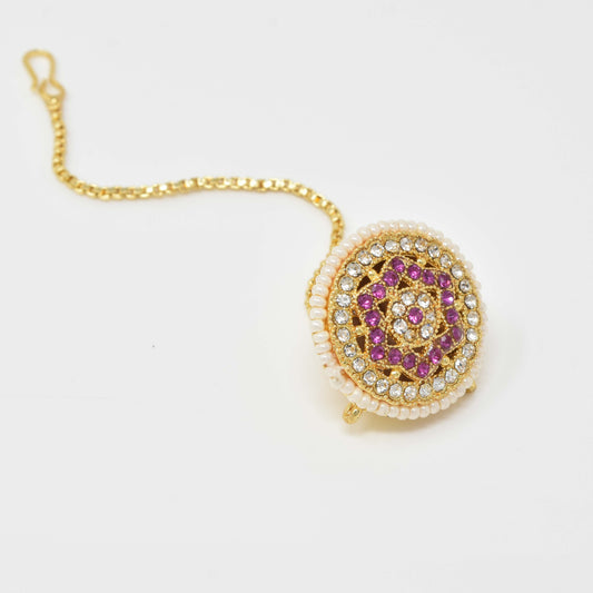 Rajputi Borla Mangtikka studded with Pearl Stone for women