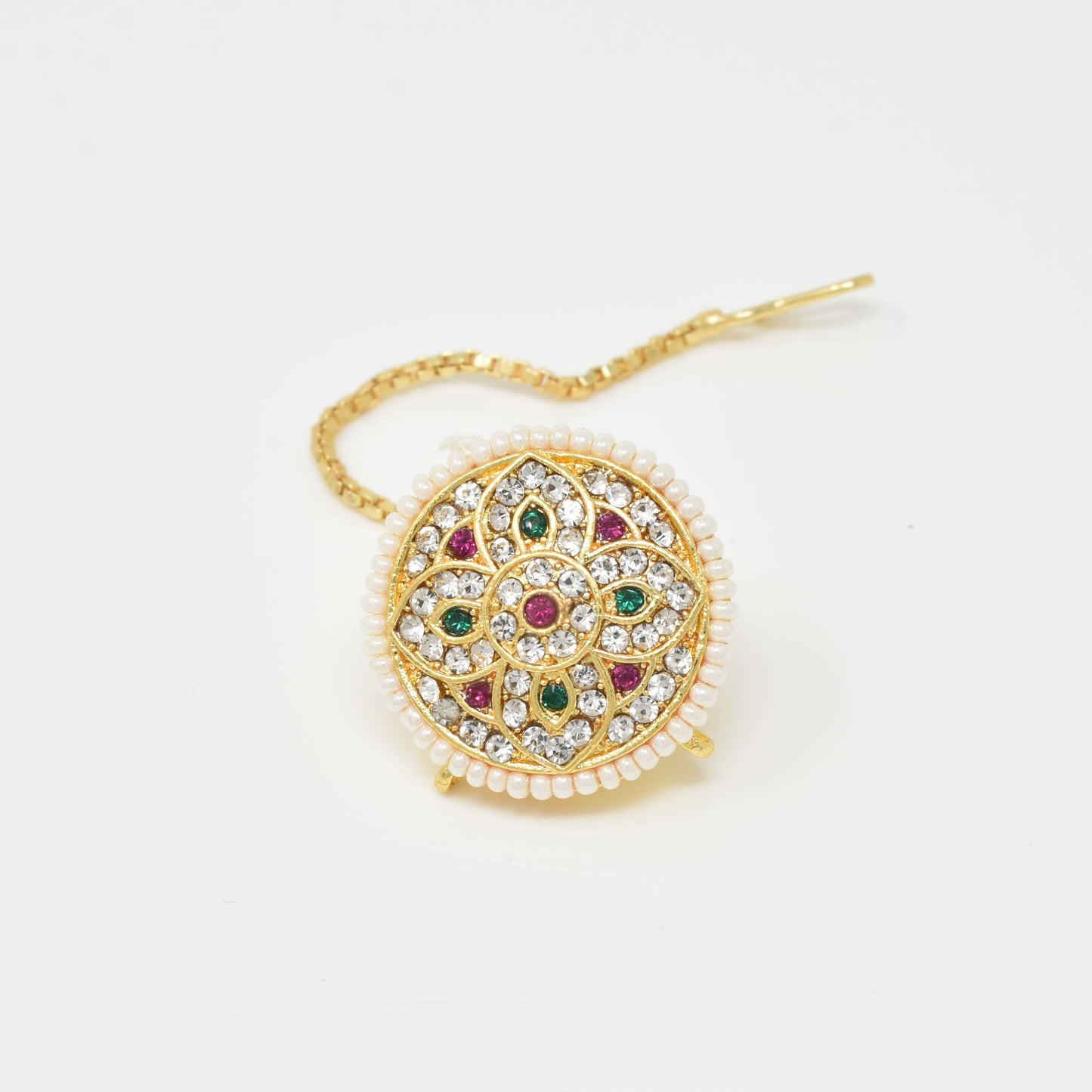 Rajputi Borla Mangtikka studded with Pearl Stone for women