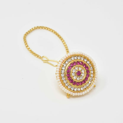 Rajputi Borla Mangtikka studded with Pearl Stone for women