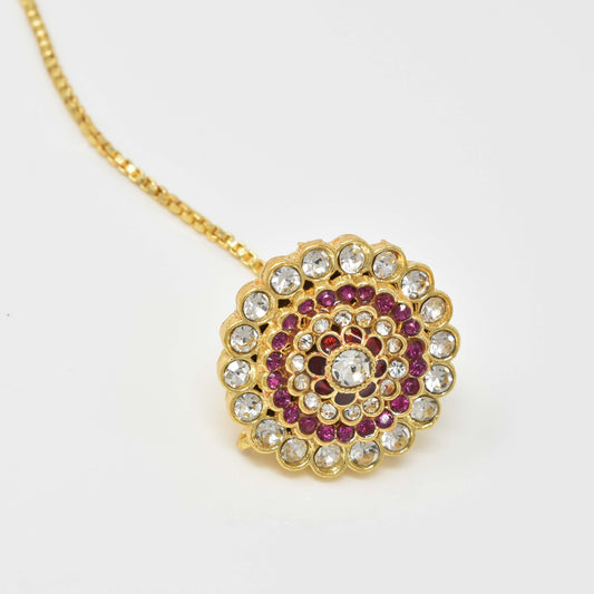 Rajputi Borla Mangtikka studded with Pearl Stone for women