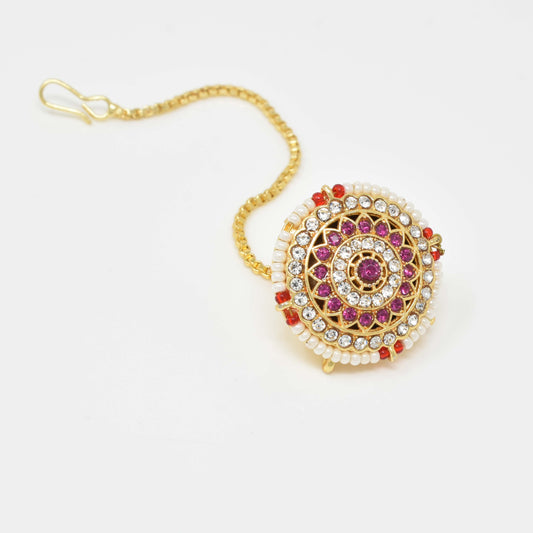 Rajputi Borla Mangtikka studded with Pearl Stone for women